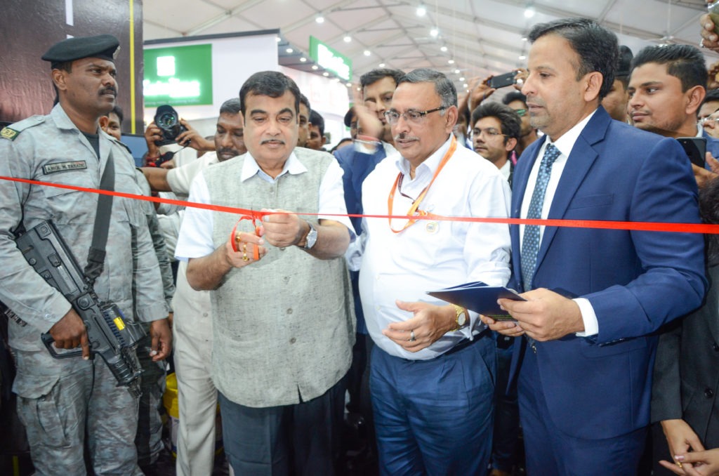 Sri Nitin Gadkariji inaugurates our stall at a leading infrastructure expo